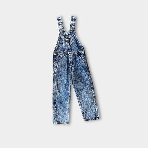 Vintage OshKosh Acid Wash Overalls 5T USA - Picture 1 of 12